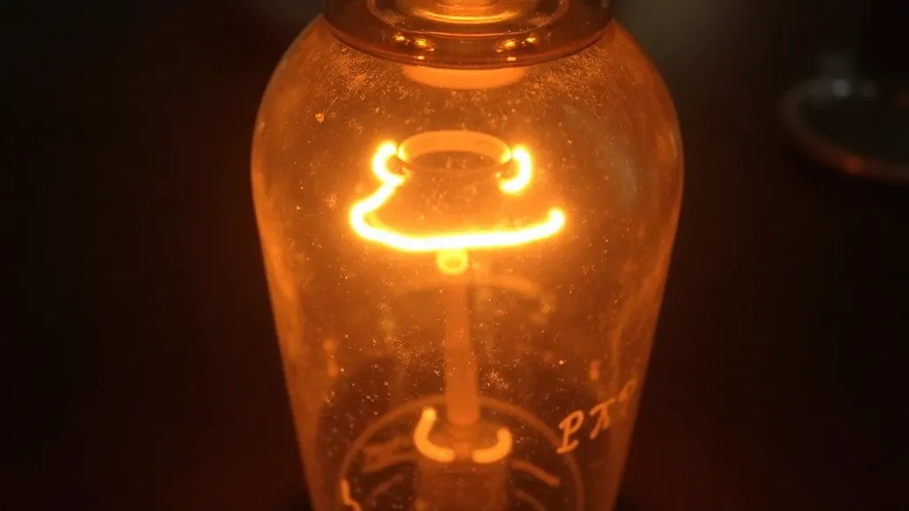 Vintage vacuum tube glowing