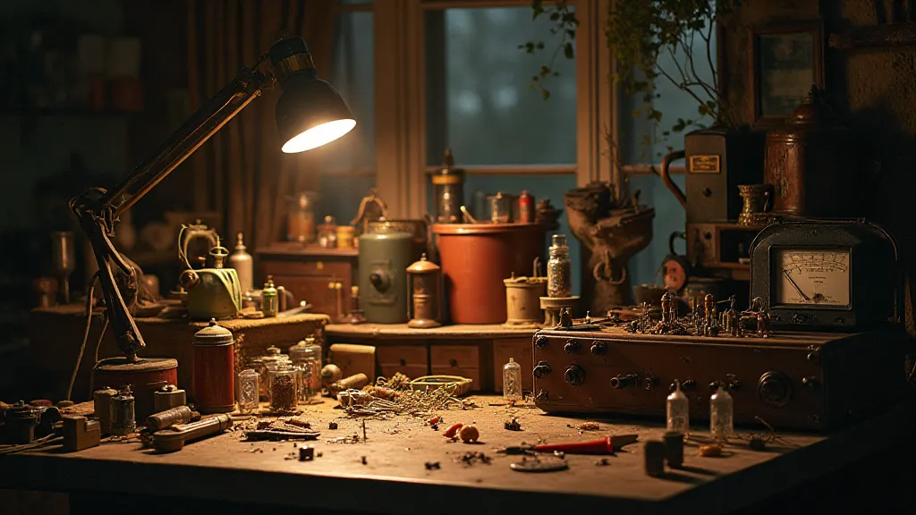 Antique radio restoration workbench