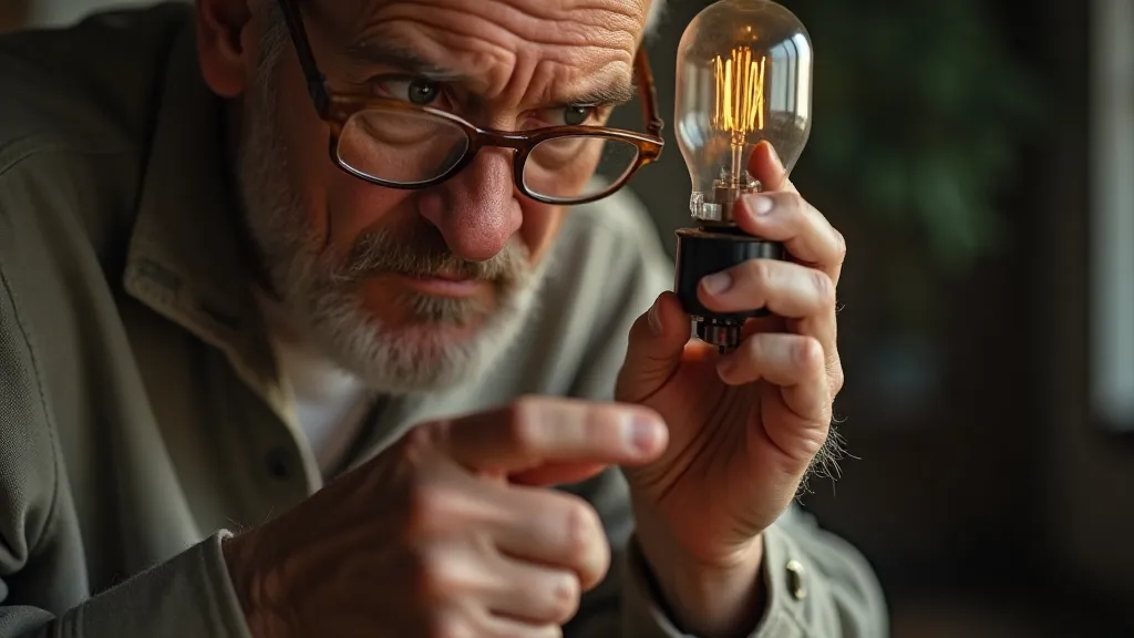 Farmer examining a vintage tube