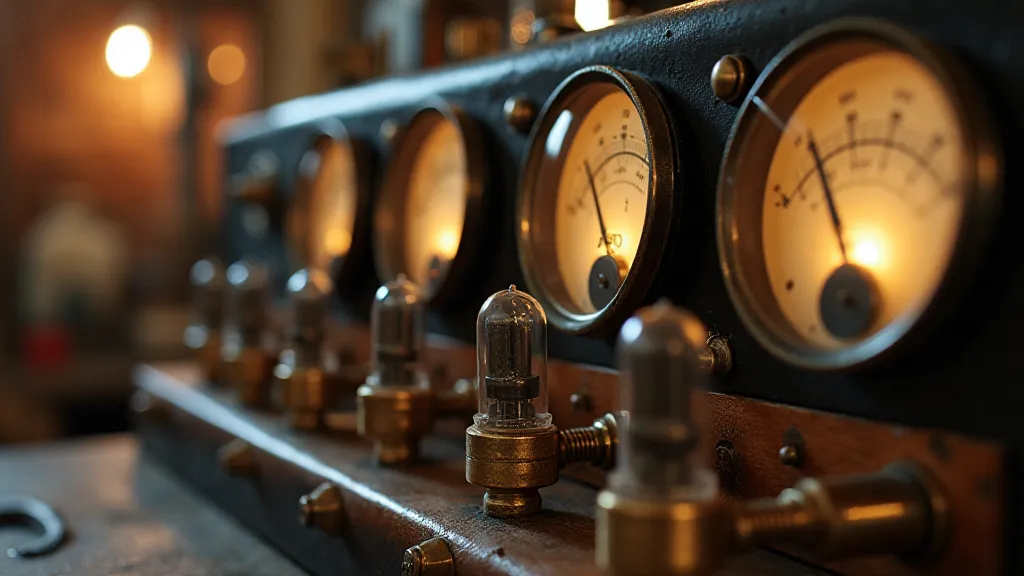 Vintage tube tester close-up