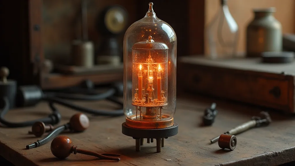 Vintage vacuum tube close-up