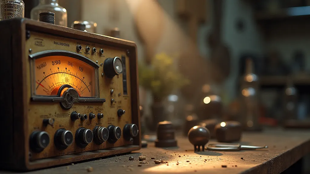 Vintage vacuum tube tester on workbench
